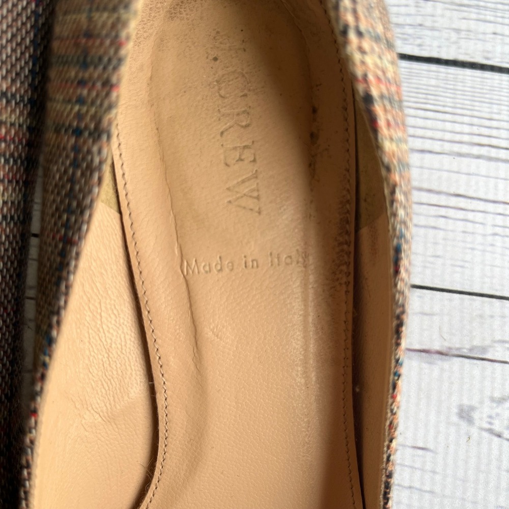 J.Crew Avery Women Italy Plaid Tweed Tassel Block Heel Pumps Kate Middleton 7.5 - Picture 11 of 13
